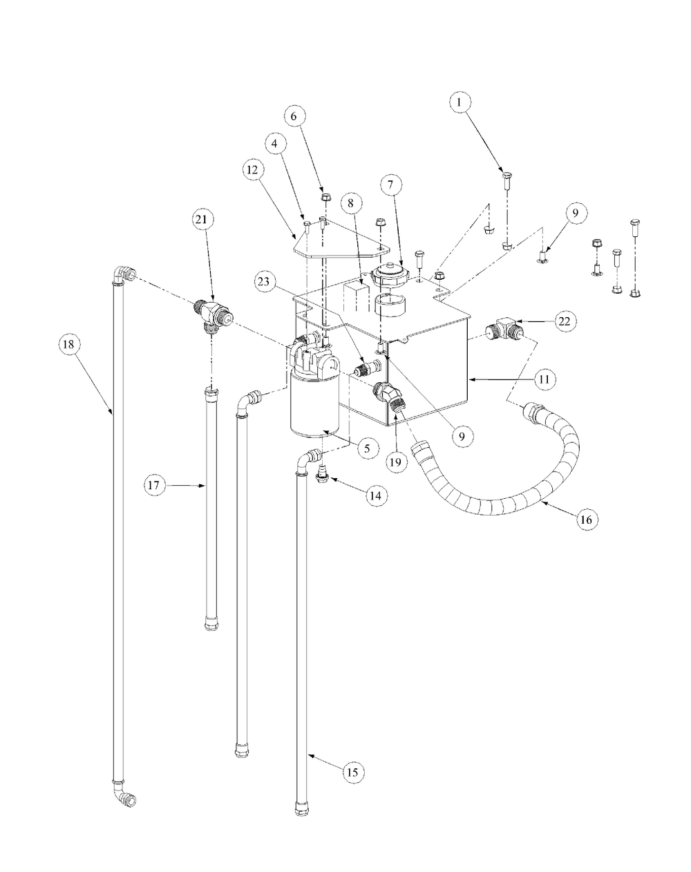 Hydro Pump Assembly Diagram and Parts List for M48-KWS 53AB5D4M150-17-HP Cub Cadet Lawn Tractor